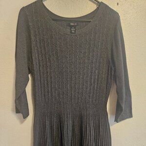 Style & Co Cable Knit Sweater Dress Gray Plus Size XL